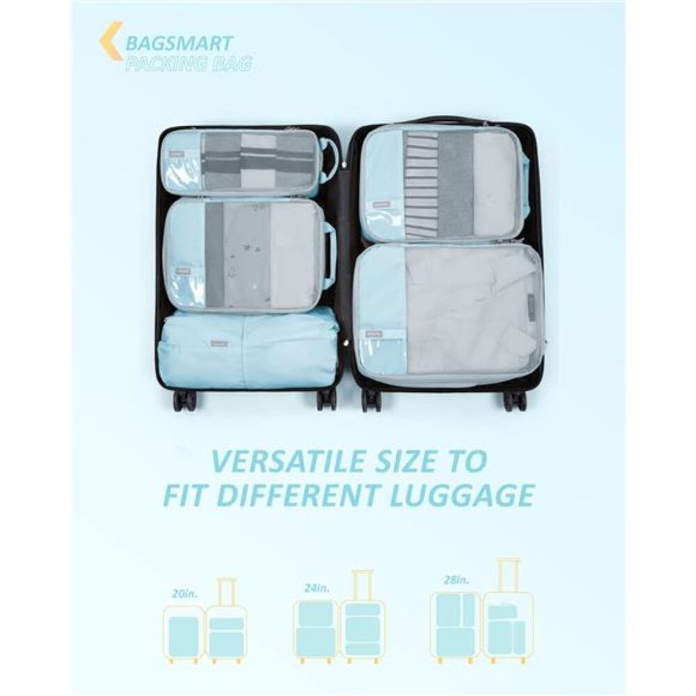 6 Set /4 Set/2 Set Compression Packing Cubes for Travel, Lightweight - Picture 3 of 7